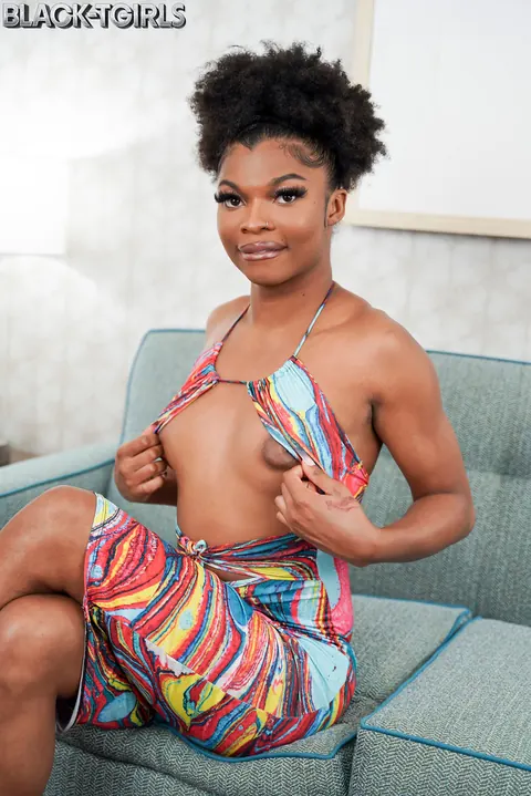 Thick Ebony Trans Woman Poses and Strips to Show Her Big Ass – photo 4 of 16