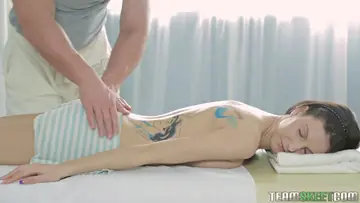 Tattooed Woman Gives a Blowjob and Rides a Partner Cowgirl