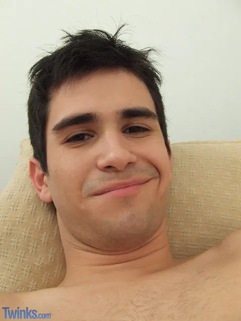 Hairy Guy Jerks Off on the Sofa Until He Cums – photo 18 of 21