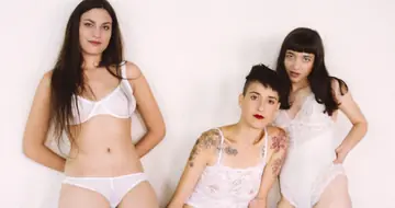 Maria Agrado – Three European Brunettes Share Lesbian Kisses and Oral Play in a Cinema