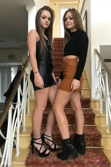 Sami White – Petite Brunettes Strip Out of Skirts and Heels Together
