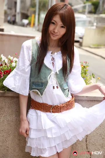 Japanese Woman Undresses and Spreads in Lingerie Outdoors
