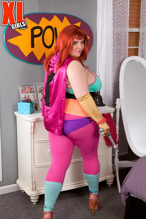 Kitty McPherson: Redhead BBW Unleashes Big Tits from Cosplay Costume – photo 4 of 16
