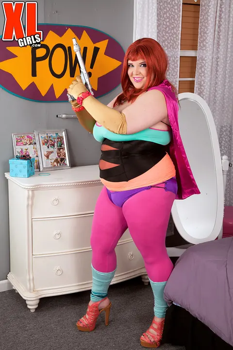 Kitty McPherson: Redhead BBW Unleashes Big Tits from Cosplay Costume – photo 3 of 16