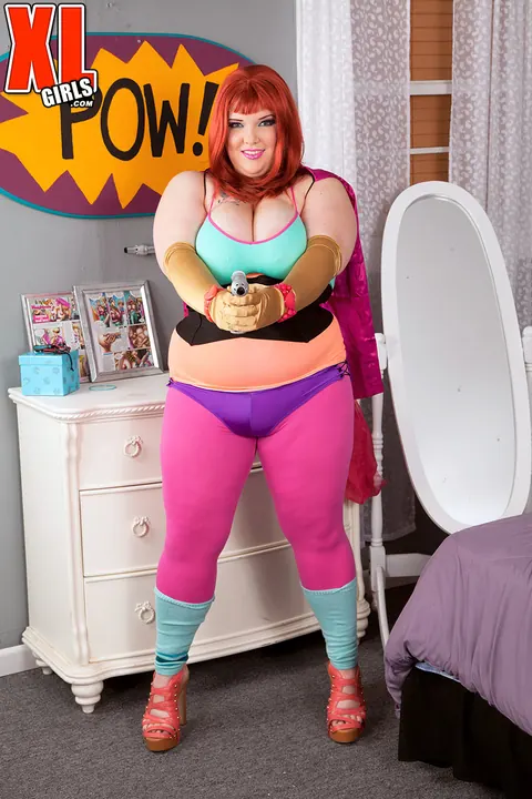 Kitty McPherson: Redhead BBW Unleashes Big Tits from Cosplay Costume – photo 6 of 16