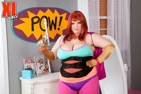 Kitty McPherson: Redhead BBW Unleashes Big Tits from Cosplay Costume – photo 2 of 16