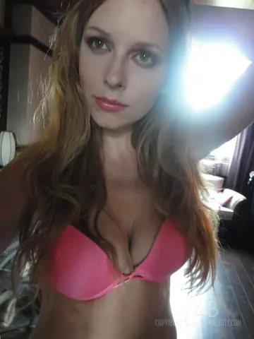 Tall Redhead with Big Tits Spreads Her Pussy in Lingerie Mirror Selfies