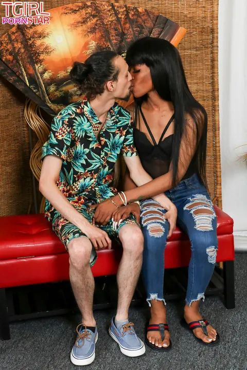 Ebony Trans Woman Gives a Blowjob and Gets Her Ass Licked – photo 1 of 16