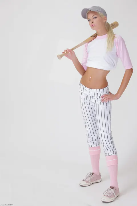 Franziska Facella: Skinny Blonde Strips Off Her Baseball Uniform and Uses a Dildo – photo 5 of 16