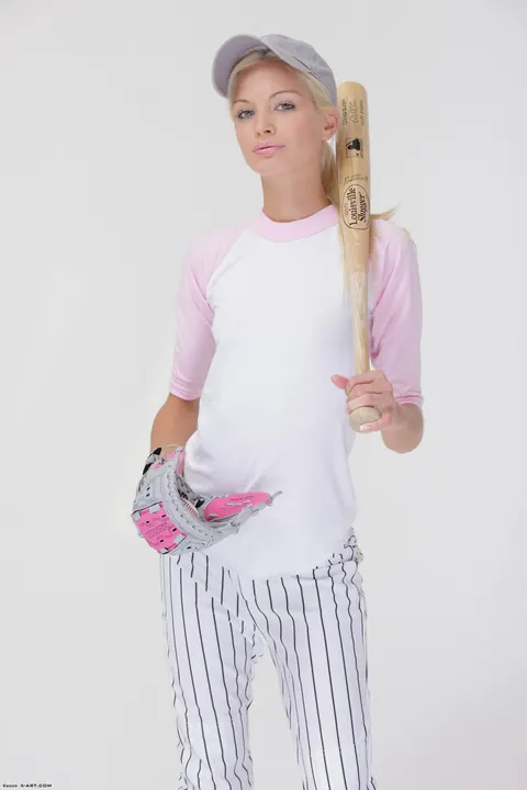 Franziska Facella: Skinny Blonde Strips Off Her Baseball Uniform and Uses a Dildo – photo 1 of 16