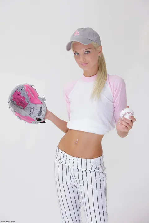 Franziska Facella: Skinny Blonde Strips Off Her Baseball Uniform and Uses a Dildo – photo 7 of 16