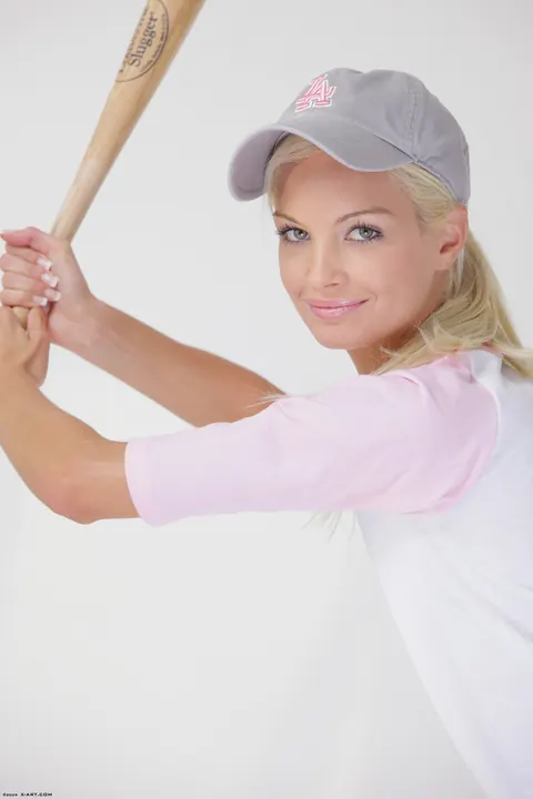 Franziska Facella: Skinny Blonde Strips Off Her Baseball Uniform and Uses a Dildo – photo 4 of 16