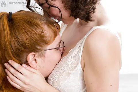 Redhead Lesbians Lick and Finger Hairy Pussies – photo 5 of 16