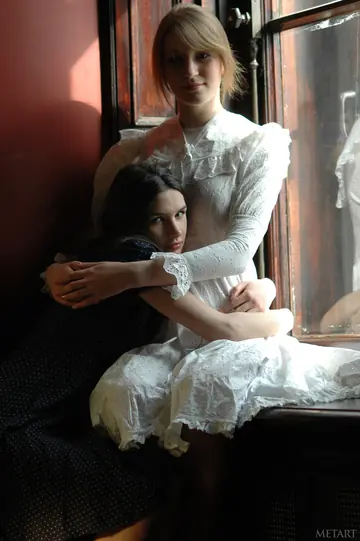 Two Thick Brunettes Have Lesbian Sex and Spread Their Shaved Pussies