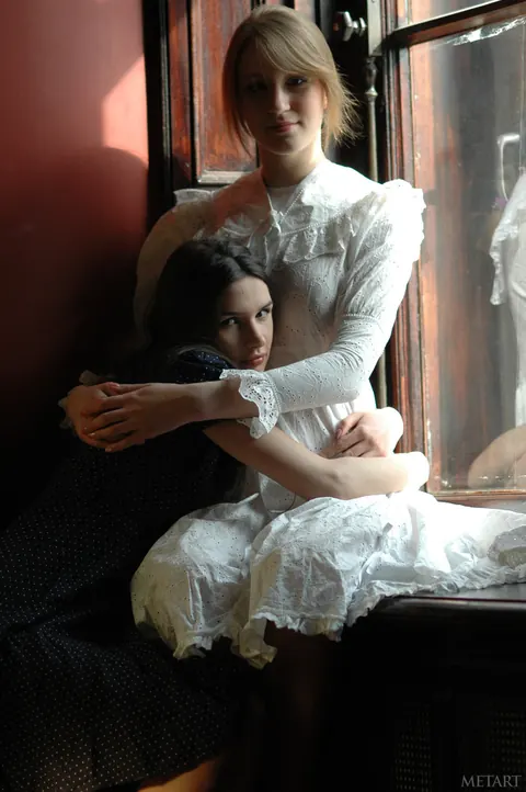 Katya Nova: Two Thick Brunettes Have Lesbian Sex and Spread Their Shaved Pussies – photo 1 of 21