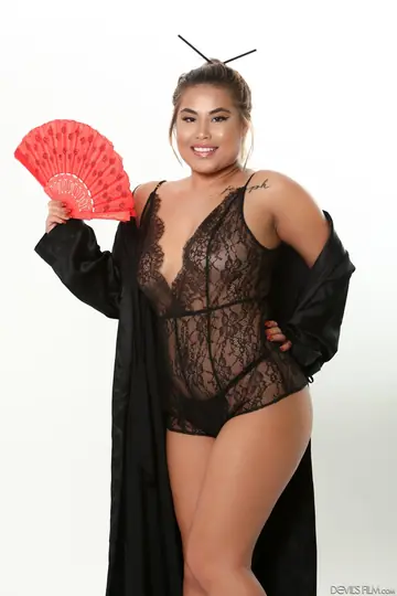 Kehlani Kalypso – Asian Woman in Lingerie and Heels Spreads Her Legs