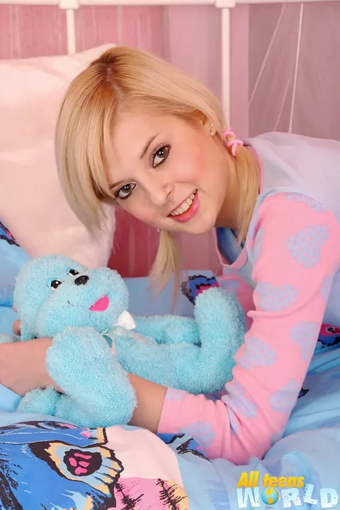 Blonde with Pigtails Pulls Panties Aside and Toys Her Ass – photo 1 of 16