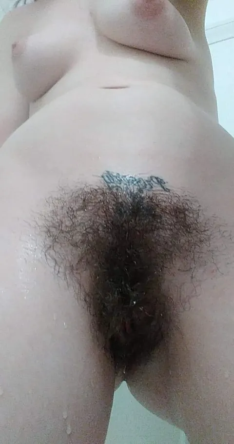 Busty Brunette Reveals Her Hairy Pussy in the Bathroom – photo 8 of 14