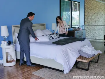 Thick Brunette in Glasses Takes a Facial During Sex