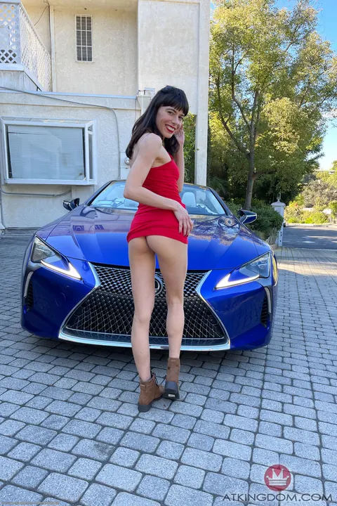 Vera King: Petite Brunette MILF Spreads Her Pussy in a Car – photo 4 of 21