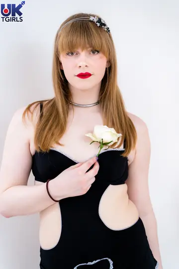 Trans Woman Strips Out of Her Lingerie for Anal Dildo Play