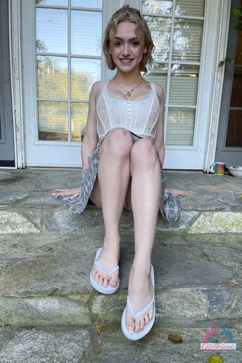 Gracie Gates: Brunette with Big Natural Tits Kisses Her Girlfriend – photo 1 of 21