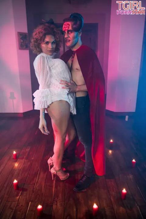 Trans Woman Strips Nude and Poses with Cock in Hand – photo 2 of 16