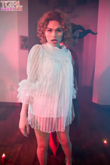 Trans Woman Strips Nude and Poses with Cock in Hand