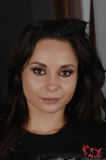 European Brunette Strips Out of Her Jeans and Spreads on Leather Chair
