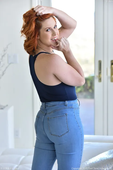 Edyn Blair: Thick Redhead MILF Strips Off Her Jeans and Spreads Her Ass and Pussy – photo 3 of 15