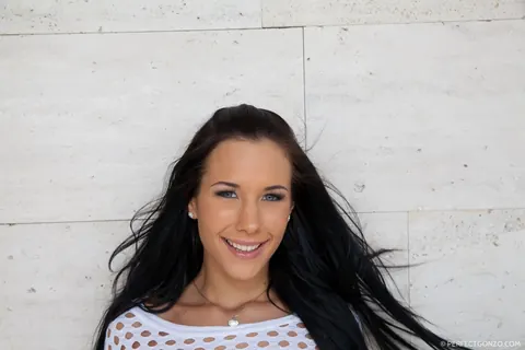 Kyra Hot: Brunette with Enhanced Tits Oils Her Breasts and Fucks Her Pussy with a Dildo – photo 3 of 16