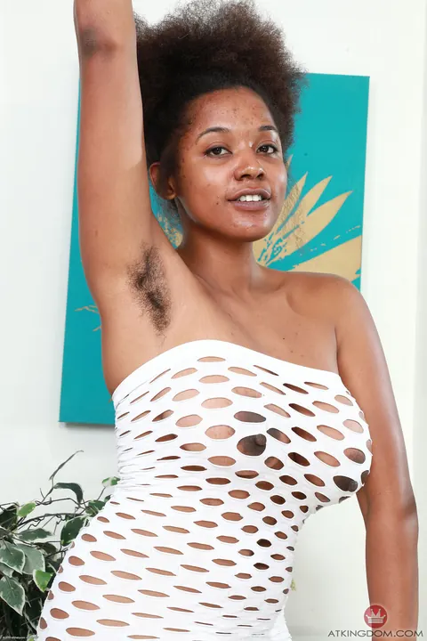 Ebony BBW Undresses to Spread Her Hairy Pussy Close Up – photo 1 of 20