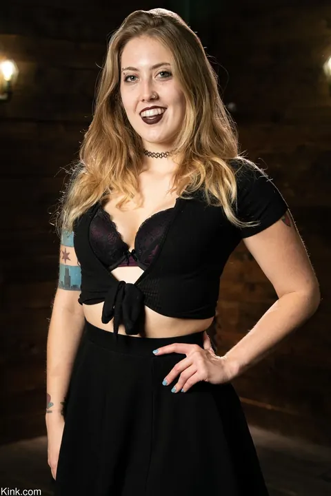 Electra Rayne: Busty Blonde in Bondage Plays with a Dildo and Spreads Her Hairy Pussy – photo 20 of 20