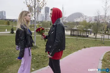 Blonde in Glasses Gives a Blowjob, Gets Eaten and Fucked for a Cumshot