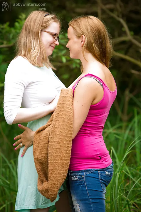 Busty Lesbians Lick Pussy and Kiss in the Forest – photo 3 of 16