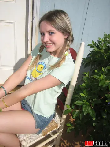 Woman in Pigtails Pulls Panties Aside Outdoors