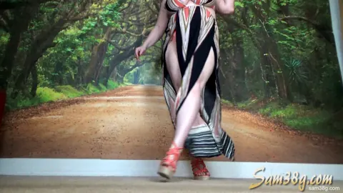 Samantha 38G: Curvy Blonde MILF Shows Off Her Big Tits in a Skirt and Heels – photo 1 of 16