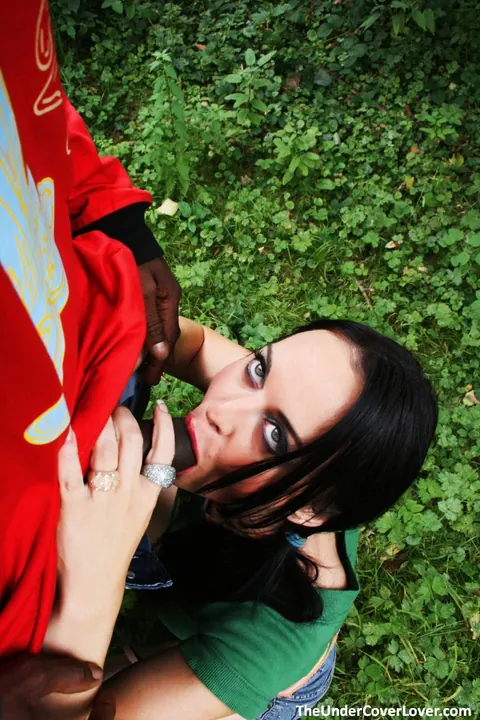 ELIZABETH LAWRENCE: Brunette MILF in Pigtails Has Interracial Anal Outdoors – photo 4 of 12