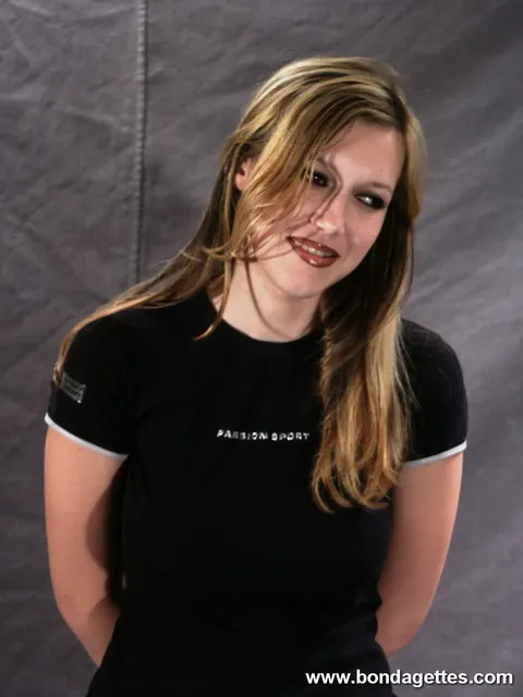 Busty Blonde Smokes a Cigarette While Bound in Panties – photo 1 of 16