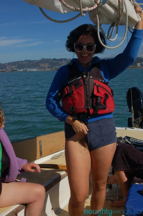 Ava Solanas: Thick Brunette Lesbians with Big Tits Get Naked and Fuck on a Boat – photo 10 of 21