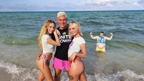 Lulu Chu: Blonde Asian and Latina Share a Guy in a Beach Threesome – photo 8 of 20