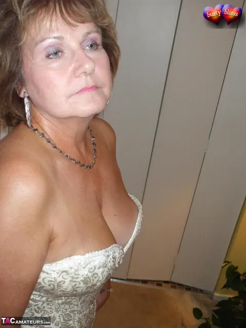 Bustybliss: Mature Busty Brunette Spreads in a Corset and Stockings – photo 11 of 20