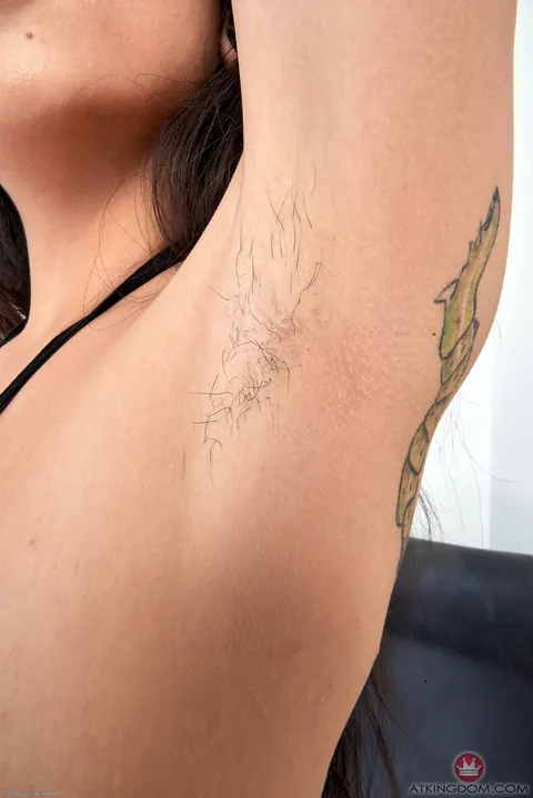 Mi Ha Doan: Asian Brunette Spreads Her Hairy Pussy in Lingerie – photo 4 of 21