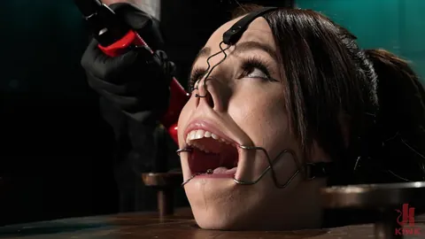 Brooke Johnson: Busty Blonde in Latex Bondage Plays with a Dildo in Micro Bikini – photo 7 of 20