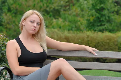 Jeannine Hansen: Blonde Shows Her Big Tits and Strips Off Her Bikini in Public – photo 14 of 20