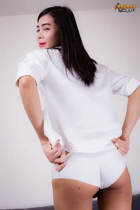 Asian Trans Woman Undresses Out of Her Uniform – photo 11 of 16