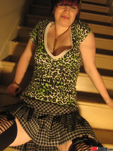 Redhead in Stockings and Socks Spreads Her Pussy – photo 2 of 12