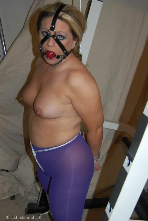 Curvy Blonde MILF Gagged and Bound in Pantyhose – photo 4 of 14