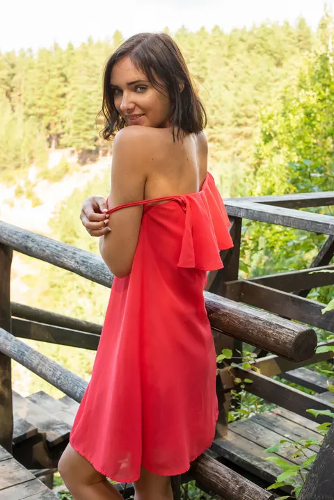 Oxana Chic: Petite Ukrainian Brunette Undresses Outdoors Showing Her Tan Lines – photo 7 of 20