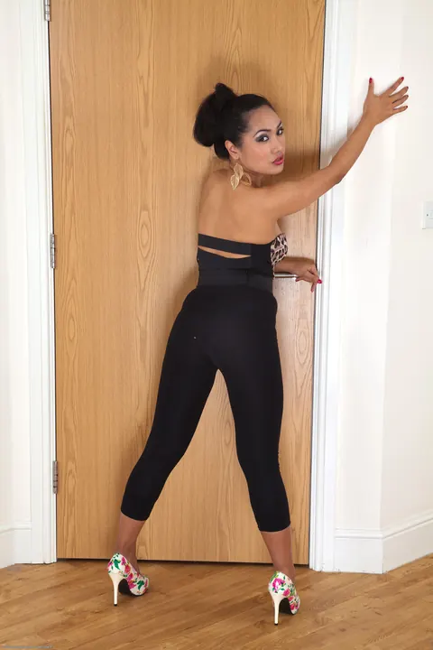 Amy Latina: Busty Asian Brunette Pulls Aside Her Yoga Pants to Show Her Hairy Pussy – photo 2 of 21